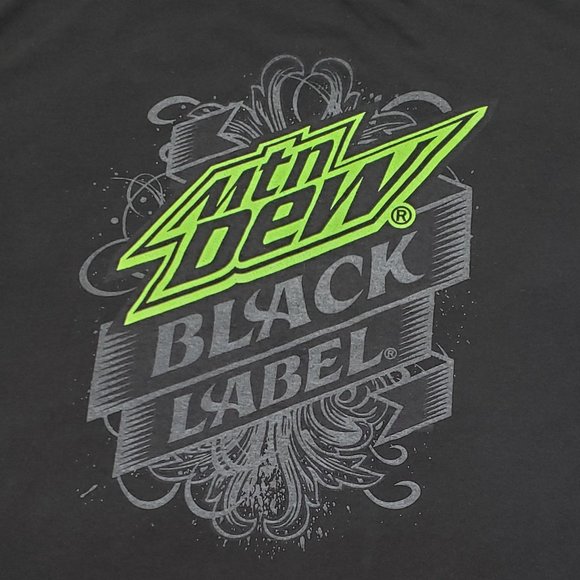 Black Label Moutain Dew Graphic Print Short Sleeve T Shirt Sz L The Concert Tee - Picture 5 of 7